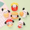 Cartoon branco cão batatas fritas hambúrguer diy creme cola telefone caso hairpin sapato fivela resina acessórios de joias atacado