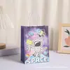 Sacola de Papel Kraft Tema Astronauta, Sacola de Compras para Roupas, Sacola de Lembrancinha para Festa, Sacola de Embalagem Atacado