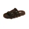 Pantuflas Peludas de Suela Gruesa Jialuoya para Mujer, Para Usar al Aire Libre, Novedades Otoño/Invierno, Versátiles Casuales, Súper Populares, Pantuflas de Algodón Birkenstock de una Sola Tira