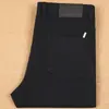 Jeans rectos gruesos para hombre de otoño e invierno, elásticos, cepillados, de cinco bolsillos, algodón, corte slim, moda casual, pantalones largos