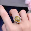 Anillo de Zafiro Amarillo Puro Natural Gema Grado 5A Tamaño 3*4mm Plata 925 Artesanía Fina Incrustación Venta Directa de Fábrica