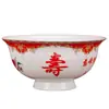 Tigela Cerâmica Jingdezhen Vermelha Bordada Longevidade Feita Sob Medida, Tigela Especial para Celebrações de Aniversário de Idosos, Tigela Longevidade Sino Dourado, Fabricante Personalizável