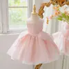 Vestido de noche para niña estilo coreano, vestido de princesa para niña de las flores rosa, atuendo de fotografía, vestido de anfitriona para el primer cumpleaños de una niña