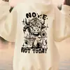 Sudadera con capucha casual para mujer, estampado de vaca de dibujos animados con letras, doble cara