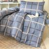 Edredón para dormitorio de estudiantes de algodón cuidadosamente seleccionado Ropa de cama Universidad Escuela secundaria Juego de tres piezas Dormitorio Sábanas y fundas de edredón de puro algodón