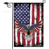 Venta caliente de Amazon bandera de soldados caídos Día de la Independencia águila bandera de jardín decoración de jardín bandera festiva ventas directas de fábrica