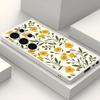 Capa de Celular de Silicone Tpa com Flor Linha Pintada à Mão, com Toque de Luxo, Adequada para Samsung S24U, Capa de Celular Anti-Queda de Cobertura Total