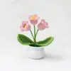Flor de punto puff planta verde artificial planta en maceta hilo corazón regalo para amantes muñeca decoración de escritorio transfronterizo