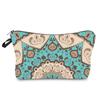 Venta Caliente Transfronteriza Flor de Mandala Impermeable Poliéster Bolsa de Cosméticos Monedas Papelería Artículos de Tocador Portátil Cremallera Bolsa de Almacenamiento