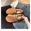 Versión de cuero~Zapatos slip-on Birkenstock, punta cerrada, zapatos casuales Birkenstock para mujer, estilo otoño/invierno, suela gruesa, uso bidireccional