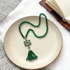 Corrente de Suéter Elegante de Alto Padrão Estilo Chinês Colar Longo Versátil com um Toque Sofisticado Pingente para Outono e Inverno Acessório de Roupa Pingente