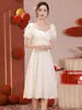 Vestido Toast, Vestido Rojo Francés de Regreso a Casa de Verano para Novia, Vestido de Compromiso, Vestido de Boda Petite, Se Puede Usar en Ocasiones Ordinarias