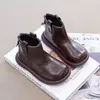 Botas de Moda para Bebé Otoño e Invierno Nuevo Estilo Botines para Niñas Botas de Cuero para Niños Botas Martin con Forro Polar para Niños Botas Individuales para Niños