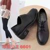 Zapatos de Cuero Negros con Cordones Estilo Británico de Tacón Grueso y Punta Fina, Nuevo Estilo de Primavera para Madres de Mediana Edad, Zapatos de Mujer Modernos y Cómodos