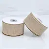 Cinta tejida similar al cáñamo lino fino imitación lino tejido color cáñamo natural material para lazos borde ribeteado corona Navidad seda