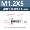 Tornillos Autorroscantes de Cabeza Plana Cruzada Niquelados Ca M1.2M4 Tornillos de Cabeza Plana Negra de Hierro con Punta de Cola Delgada Tornillos Pequeños Electrónicos
