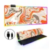 Mouse Pad Luminoso RGB Fluido Abstrato Teclado Gamer E-Sports Pad Espessado para Mesa de Escritório LED Colorido Tamanho Grande