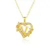 26 Collares con Letras Inglesas para Mujer, Colgante de Flor en Forma de Corazón con Diamantes, Cadena para Clavícula de Diseño Único, Accesorio Versátil de Lujo Ligero
