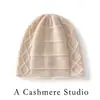Atacado de Fábrica 100% Caxemira Transfronteiriço Outono/Inverno Novo Chapéu de Tricô com Ponto de Trança de Diamante Chapéu Gorro Quente Espessado com Proteção para as Orelhas