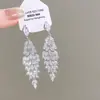 Pendientes Redondos Plegados con Borlas Tachonados de Pedrería Estilo Retro Europeo y Americano, de Moda y Versátiles, con un Toque de Lujo Ligero y de Alta Gama