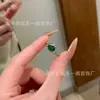 Anillo Pequeño Rojo de Plata S925 Incrustado con Jadeíta Natural Nudo de Bambú Anillo de Calabaza para Mujer, Estilo Antiguo, Estilo Chino