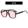 Gafas de sol vintage 2025 con montura grande y doble haz en forma de T, nuevas gafas de sol estilo aviador de red roja con interior de red roja para mujer