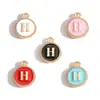 Acessórios para joias DIY pulseira de renda esmaltada dupla face brincos pequenos pingentes esmaltados 26 letras inglesas liga