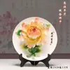 Porcelana de Peônia de Luoyang Atacado Ornamentos Cerâmica Artesanal Decoração de Sala de Estar Prato Pendurado Artesanato Presentes de Inauguração