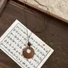 Novo Colar de Pena de Bronze Zen Chinês Estilo Étnico Boêmio Feminino Corrente Longa para Suéter Acessório