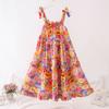 Nuevo Estilo Algodón Seda Encaje Hoja de Loto Falda Larga Oscilante Ajustable Falda Interior Niños Grandes Vestido Bohemio Vacaciones en la Playa