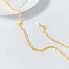 Collar de Cadena Plana en Capas Estilo Ins Simple de Plata S925 Nariz de Cerdo con un Toque Discreto de Alta Gama Y03099