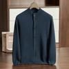 Cárdigan de cachemira de doble grosor para hombre, cuello alto medio, otoño e invierno, nuevo, de manga larga, cálido, de punto, con hebilla exterior, chaqueta tipo suéter