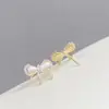 Pendientes de Aro con Lazo de Plata S925 para Mujer Estilo Japonés-Coreano Seiko Súper Brillantes Completamente Diamantados Super Inmortales Temperamento Corazón de Chica Joyería para Orejas