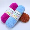 Hilo de chenilla brillante de tres cabos para tejer a crochet zapatos, hilo de lana grueso para tejer suéteres, bufandas y sombreros
