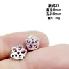 Plata Brillante Base de Flor Hueca DIY Pulsera Separador de Pétalos Tapa de Flor Soporte para Cuentas Estilo Antiguo Pasador Materiales Accesorios para Joyería de Cuentas