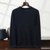 Suéter de Punto Cómodo para Otoño e Invierno con Cuello Redondo Suéter Base Suéter de Cachemira de Color Puro Estilo Nuevo para Hombre 2025