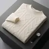 Nuevo suéter grueso para hombre, camiseta básica de cuello redondo, ropa cálida de otoño e invierno, top casual de punto, suéter de lana al por mayor