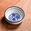 Platitos de inmersión de estilo chino con patrón azul, vajilla de cerámica para uso doméstico, platitos para salsa de hot pot, platitos para snacks, platitos para salsa de soja y vinagre, venta al por mayor
