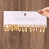 Conjunto de Brincos de Metal Torcido Mais Vendido Transfronteiriço Combinação Criativa Retro Simples Brincos Geométricos Joias para Orelha 6 Pares