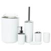 Suministros de Baño de Plástico de Color Sólido Juego de Seis Piezas Vaso para Enjuague Bucal Soporte para Cepillos Jabonera Almacenamiento para Baño Juego de Baño Personalizable