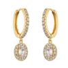 RAKOL Aretes de Moda Populares con Diseño de Nicho Europeo y Americano, Aretes Estrella Luna, Aretes Geométricos Transfronterizos de Zirconia