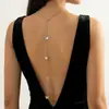 Collar de Joyería Transfronterizo Europeo y Americano, Cadena de Espalda Sexy con Borla de Mariposa a la Moda, Cadena Corporal para Mujer, Cadena Larga para Clavícula