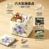 Elegante caja de almacenamiento para coche con flor de pensamiento morado claro, impermeable, resistente al desgaste, plegable, portátil, adecuada tanto para el coche como para el hogar, cesta de almacenamiento plegable