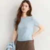 Conjunto Casual de Duas Peças~Cardigã de Caxemira + Colete Tricot de Manga Curta Feminino Outerwear Camada Interna Top Tricot