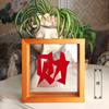 Adornos de Marco de Fotos de Madera Maciza Marco de Fotos Pintura Decorativa Boda Regalo de Boda Vidrio Transparente de Doble Cara Ventana de Franela
