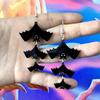 Pendientes con personalidad de moda europea y americana, nuevo diseño, acrílico negro, pendientes de murciélago de Halloween, pendientes transfronterizos, joyería