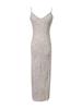 Serie Begonia Blossom Seda Corte al Bies Temperamento Estampado Tirantes Halter Cuello en V Abertura Vestido