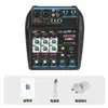 Mezclador Pequeño de Cuatro Canales Transfronterizo con Reverb Etapa Teléfono Móvil Computadora Transmisión en Vivo Grabación USB Djmixer Mezclador