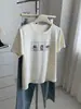 Camiseta de Manga Corta para Mujer con Estampado de Dibujos Animados Cepillada Suave Estilo Coreano ins Petite Cuello Redondo Hombro Normal Capa Base Otoño Invierno 2026