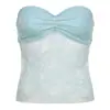 2025 Estilo Coreano Simples Roupa Íntima Doce e Picante Renda Franzida Top Tomara que Caia com Design Profundo nas Costas Série de Cores Dopamina Camisola para o Verão